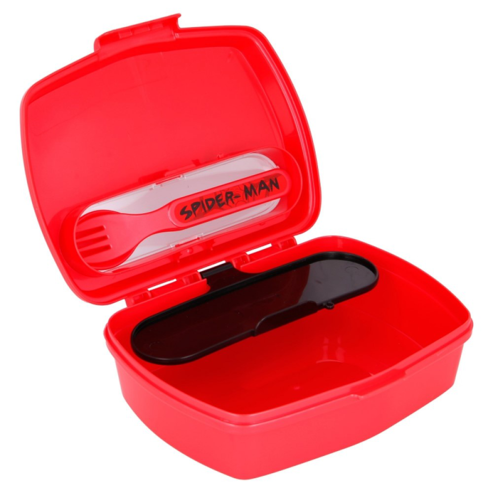 Spiderman Lunch Box With Cutlery - Image 2