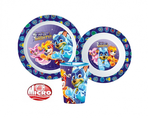 Paw Patrol Mighty 3Pcs Micro Dinner Set