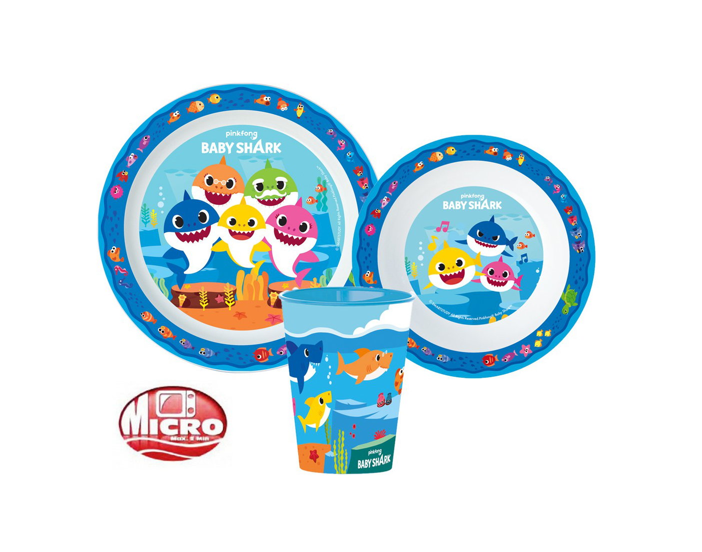 Baby Shark 3Pcs Micro Dinner Set