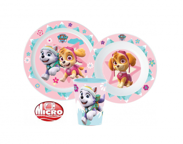 Paw Patrol Girl 3Pcs Micro Dinner Set