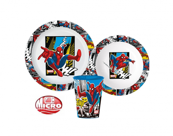 Spiderman 3Pcs Micro Dinner Set