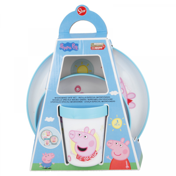 Peppa Pig 3pcs Premium Micro Dinner Set - Image 2