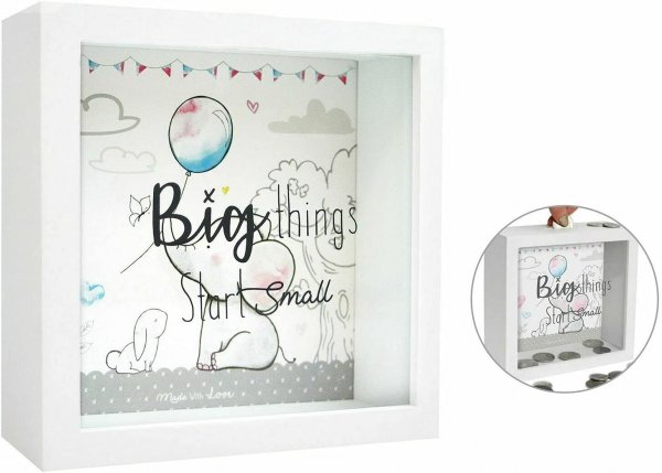 Baby First Money Box , Wooden Box with Glass Front - Image 2