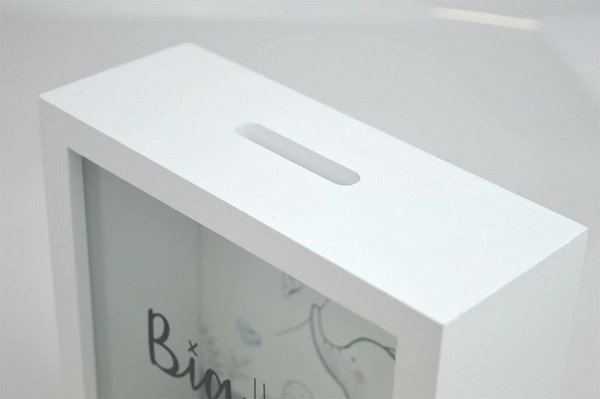 Baby First Money Box , Wooden Box with Glass Front - Image 3