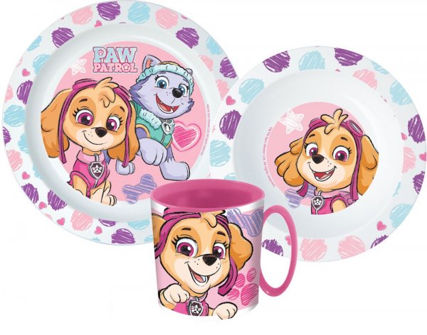 Paw Patrol Girl 3Pcs Micro Dinner Set
