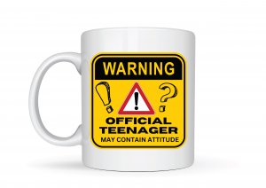 Warning Official Teenager May Contain Attitude - Cup Mug